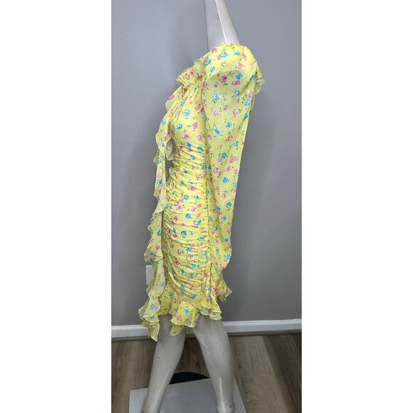 ALESSANDRA RICH Violet cutout ruffled floral-print silk-georgette mini dress IT3 - Picture 5 of 12